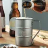 Mugs Retro Industrial Style Beer Mug Stainless Steel Frosting Outdoor Camping Coffee Cup Bar Juice Cold Drink Tumbler Drinkware R230712