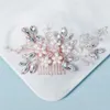 Nakrycia głowy Modna panna młoda grzebień włosów Pearl Rhinestone Clip Luksusowe akcesoria ślubne