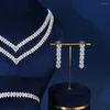 Halskette Ohrringe Set 1680 Neueste Luxus Braut Trendy Edle Micro Pave Zirkonia Dubai Hochzeit Schmuck Für Frauen