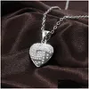 Collane con ciondolo Collana a forma di cuore S925 Sier placcato Fl Diamanti Pietra Donna Ragazze Lady Gioielli Drop Delivery Pendenti Dhqtk