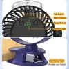 Electric Fans Mini Portable USB Clip Fan 4000mAh Rechargeable Water Mist Spray Fan Gear Wind Rotary Electric Air Cooling Ventilator Fan