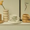 Kubki Floriddle Ceramic Kubek z spodkiem kubki do kawy spodki domowe biuro herbaty filiżanki kawy kubek kubek talerz ceramiczny R230712