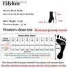 Stiefel Eilyken 2023 Neue Stretch Stoff Kurze Stiefeletten Frauen Spitz High Heels Slip Auf Sexy Socke Zapatillas Mujer T230713