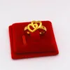 Wedding Rings Gold Plated Vietnam Sand Opening Double Heart Love Ring Women's Long Term Color Free Jewelry Accessories