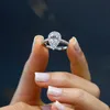 Bling Bling Vvs Moissanit Ring 100% 925 Sterling Silber Schmuck Kreativer glänzender wassertropfenförmiger Ehering Damenschmuck