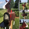 Décorations de jardin Grande boîte aux lettres de jardin Boîte aux lettres en fer Grande capacité Mignon Cheval Vache Forme de poulet Boîte aux lettres de jardin décorative 230712