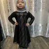 Ethnic Clothing Black Abaya Dubai Arabic Muslim Kids Girls Prayer Hijab Dress Turkish Islamic For Children Kaftan Robe Ensemble Ha247y