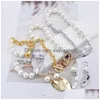 Solglasögon västra kejsarinnan Dowager Vivian Vivienne Oval Brand Mix Pearl OT Button Armband Ins Star Fashion Girl Drop Delivery Access DHE0M