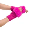 Beş Parmak Eldivenleri Kadınlar İçin Kış Parmaksız Eldivenler Termal - Sıcak Moda Yarım Parmak Esnek Örgü Touchscreen Eldivenleri Kadınlar Açık S230712
