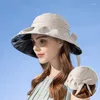 Breite Krempe Hüte Frauen Sommer Elegante Sonnenschutz Eimer Hut mit Fliege Dame Vinyl Sonnenschutz Strand Kappe Outdoor Kopfbedeckungen Großhandel