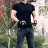 Hommes Polos D'été Solide Hommes Polo Chemise De Luxe Marque À Manches Courtes T-shirt Militaire Tactique Stretch Fitness Sport Collants 230712