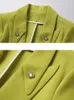 Abiti da donna Fashion Office Ladies Blazer Women Bianco Giallo Blu Solido Mezza manica Business Work Wear Giacca formale femminile per la primavera