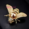 Pins Broches Famous Brand Design Insect Serie Broche Vrouwen Delicate Little Bee Broches Crystal Rhinestone Pin Broche Sieraden Geschenken Voor Meisje