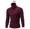 Herrtröjor Vinter Dammode Lös Turtle Neck Stickad Pullover Casual Sweater