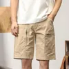 Men's Shorts Fashion Streetwear Men Summer Zipper Pockets Capris Loose Solid Knee Length Pantalones Cortos Para Hombres
