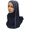 Etniska kläder Muslimsk bomull Hijab Kvinnor Mjuk Scarf Islamisk Lång Sjal Arab Wrap Maxi Halsdukar Turban Huvudduk Strass Heltäcke