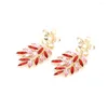 Dangle Earrings Multi Color Rhinestones Leaves And Flowers Drop For Women Party Gift Fashion Accessories