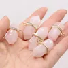 Naszyjniki z wisiorkami Natural Rose Quartzs Charms Kamień Dla kobiet DIY Biżuteria Prezent urodzinowy Rozmiar 20x35mm