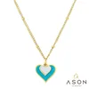 Pendentif Colliers ASONSTEEL Double Coeur Forme Charme Mignon Collier Or Couleur En Acier Inoxydable 45 5 cm Pour Les Femmes Parti Cadeau Bijoux Sautoirs