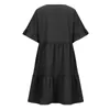 Abiti casual Abito estivo da donna con scollo a V nero mini carino per le donne floreale