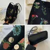 Evening Bags Hylhexyr Vintage Flowering Pattern Shoulder Bag Female Cotton Linen Cloth Tote Fashionable Women Handbag 230712