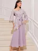 Odzież etniczna muzułmańskie kobiety arabskie dubaj sukienka abaya Ramadan szaty Longues Femmes bliski wschód Kaftan cekiny haft z frędzlami Maxi