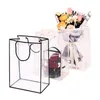 Gift Wrap 1pc Pvc Transparent Packing Bags With Handles Wedding Bridesmaid Souvenirs Flower Bouquet Bag