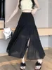 Skirts Midi Long Denim Skirt Women 2023 Summer Vintage Casual Solid All-match A Line High Waist Mid-length Jeans Female