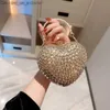Evening Bags New Women's Diamond Evening Bag Shiny One sided Wedding Dinner Wallet Mini Party Shoulder Bag Direct Shipping Z230713