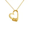 Pendant Necklaces Personalized Name Heart Necklace Beads Mother's day Gift 230712