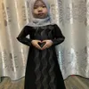 Etniska kläder svart abaya dubai arabiska muslimska barn flickor bön hijab klänning turkisk islamisk för barn kaftan mantel ensemble ha241l