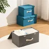 Storage Bags With Lids Fabric Box Cupboard Organizer Collapsible Toy Case Boxes Sturdy