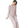 Damska odzież sutowa s036 piżama kobiety jesienne długi rękaw słodkie koronkowe cienkie miękkie noszone na zewnątrz zestawu pijama