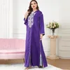 Ethnic Clothing Ramadan Purple Muslim Dress For Women Arabic Femme Abaya Hoodie Islamic Jalabiya Marocain Clothes Turkey Moroccan Kaftan