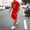 Mens Tracksuits Man Suit Summer Fashion Tshirt 세트 3D 프린트 프랑스 Ricard 캐주얼 대형 Tshirt 반바지 2 개 세트 스포츠 의류 230712
