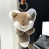 Huge Real Rex Rabbit Fur Keychain Monster Pompom Doll Keyring Bag Car Charm Pendant Fox with Metal Claw225Z