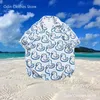 Tute da uomo Summer Tiny Blue Duck Pattern Camicia con bottoni Pantaloncini Set Plus Size Camisa Abiti di fascia alta Beach Set da 2 pezzi Abbigliamento da uomo