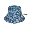 Berets Star Seeker Beanies Knit Hat Ink Pen Graphic Design Original Acrylic Bright Colorful Pattern Boho Art Nouveau Stars Blue
