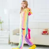 Rainbow Unicorn Costume onesies Pyjamas Kigurumi Jumpsuit hoodies vuxna halloween kostymer204g