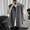 Men's Vests Men's Sleeveless Jacket Spring Autumn Casual Travels Tops Thin Vest Waistcoat Male Clothes Retro Solid Femme Office Lady