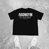 Men's T-Shirts COLOR Gym Tees Tops Fitness Mens Oversize T Shirt Outdoor Hip Hop Streetwear Loose Short Sleeve Bodybuilding Clothing 230712