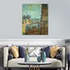 Canvas Art View of Paris from Vincents Room Vincent Van Gogh Oil Painting Replicas Handmade Wall Decor High Quality