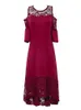 Plus size Dresses Fashion Women Summer Cold Shoulder Short Sleeve Lace Patchwork Elegant Party Dress Maxi Size Clothing 230713