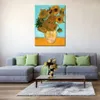 Impressionista su tela Natura morta Vaso con dodici girasoli 1 Vincent Van Gogh Dipinto ad olio Fatto a mano Arredamento moderno della camera da letto