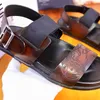 Berluti Mens Sandals Echte lederen dames strandschoenen forensen pendelen slippers met hakken pure handgemaakte oude kleurplaten u0pk