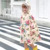 Stijlvolle Grote Bloem Kinderen Regenjas Meisjes Poncho Baby Waterdichte Poncho Regenjas Kinderen Regenkleding Baby Band Regen et L230620