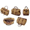 Duffel Bags Large Capacity Men's Hand Travel Bag Waterproof Oil Wax Canvas Messenger Luggage With Crazy Horse Leather