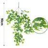 Decorative Flowers 90CM Artificial Plants Vine Home Decoration Wall Hanging Green Leaf Garden Wedding Party Decorations DIY Wreath Fake