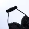 Débardeurs pour femmes gothique Punk licou haut court noir dos nu Sexy corset hauts Streetwear fête évider esthétique Y2K vêtements