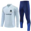 Barnfotbolls huva spårningsdräkter Milik Payet Marseilles Survetement 22 23 24 Fottball Training Suit Veste Maillot de Foot Olympique Om Tracksuit Football Jogging